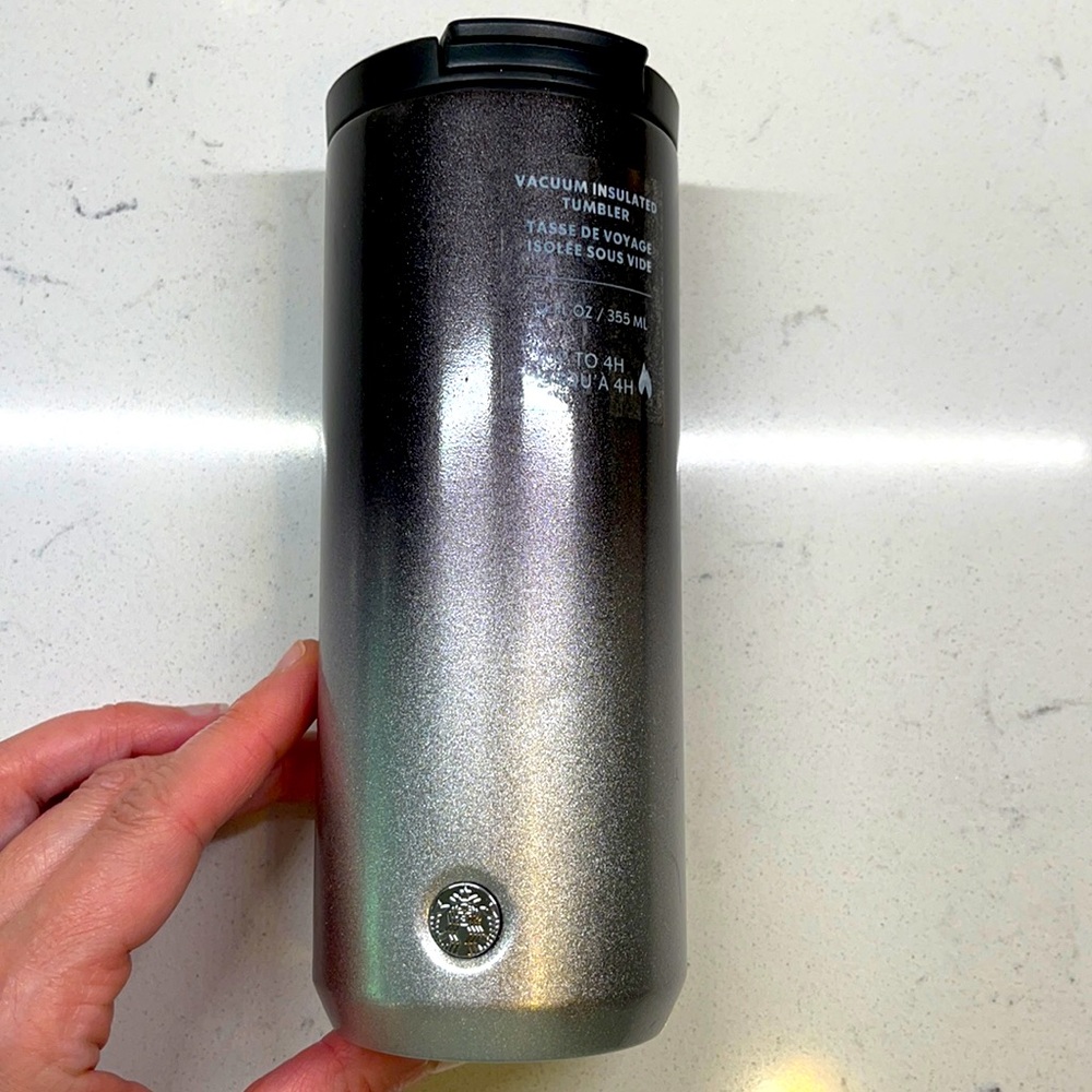 Ombre black metal Starbucks vacuum insulated